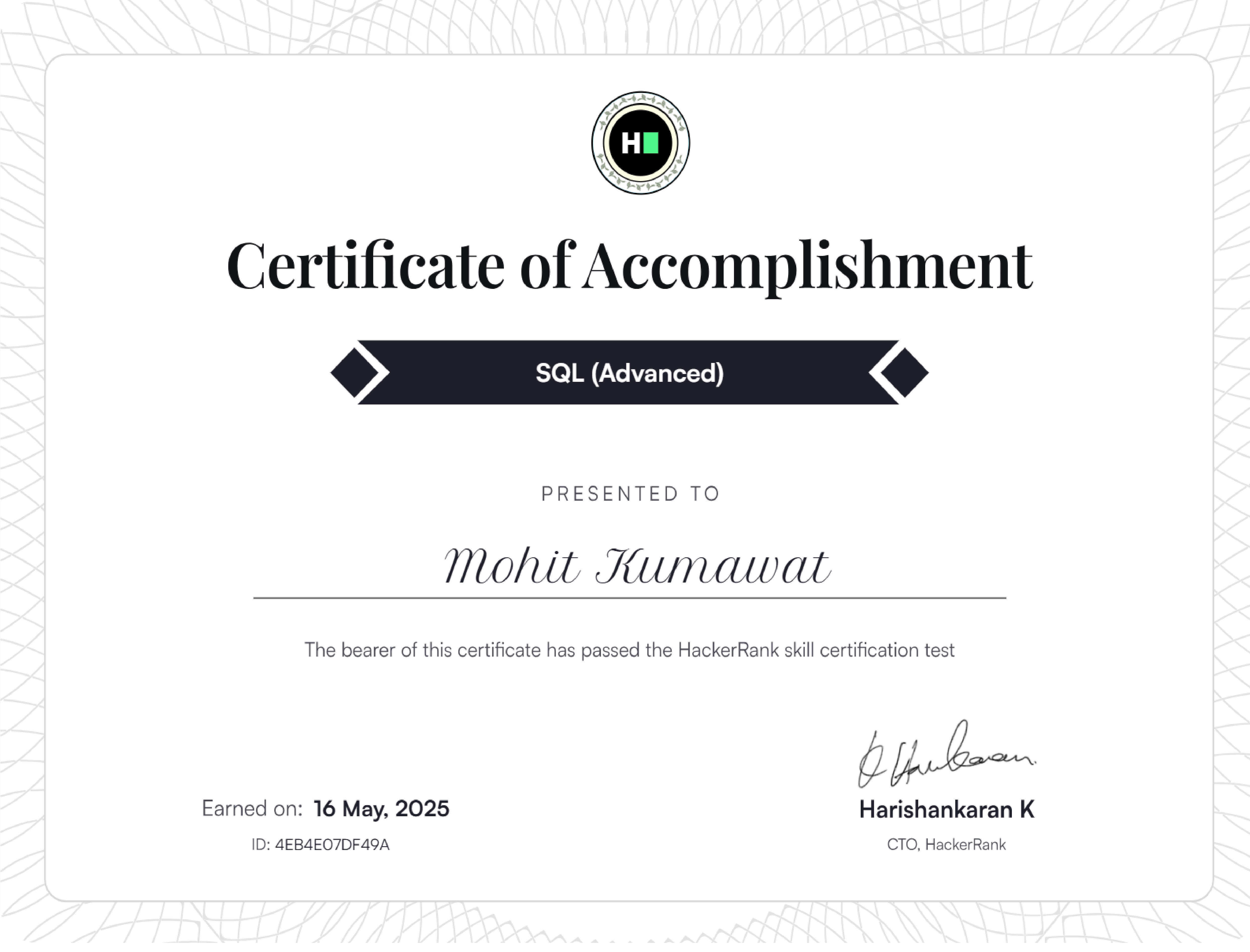 Certificate 2 Title